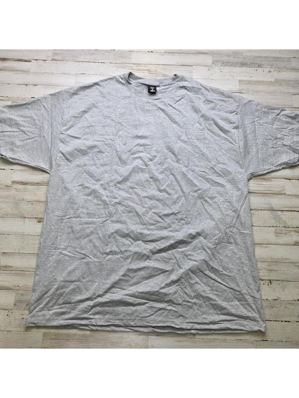 BLANK GRAY Hanes Beefy T-Shirt Men's 3XLT 3xl Big Tall - Cotton